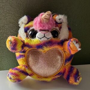 Plush Unicorn Heart Toy in Pink, Orange, Purple